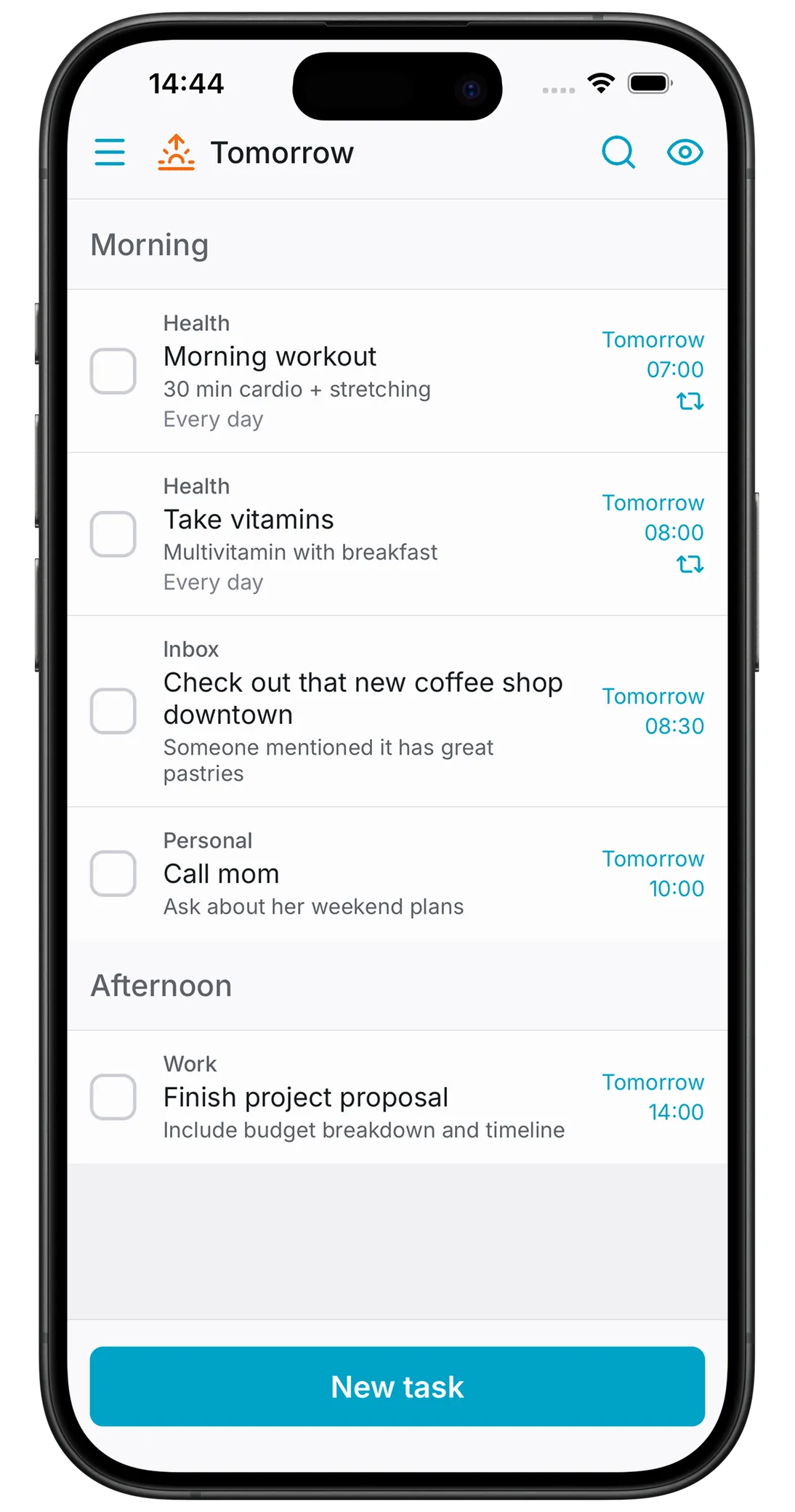 Task Manager app screen