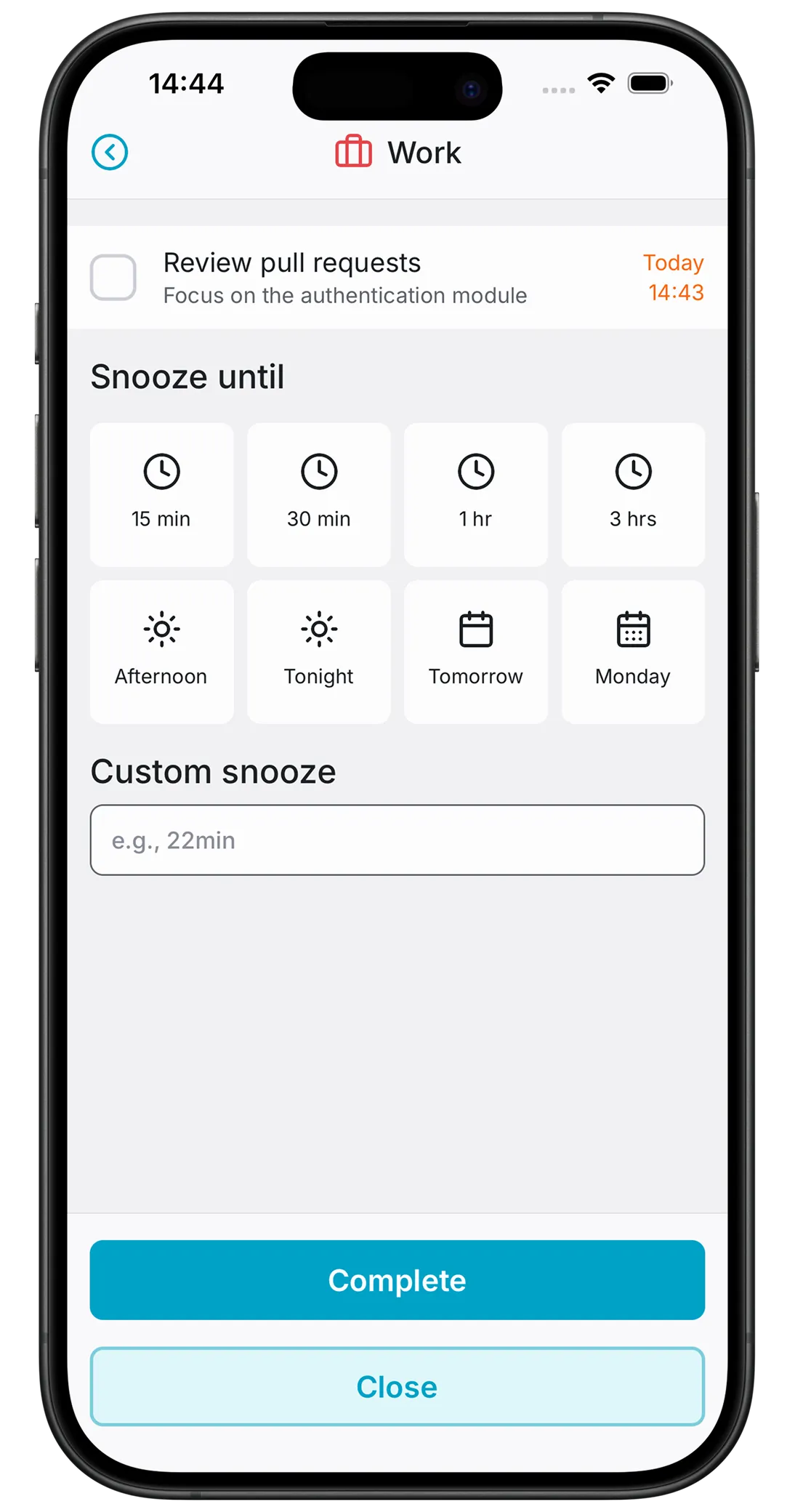 Task Manager app screen