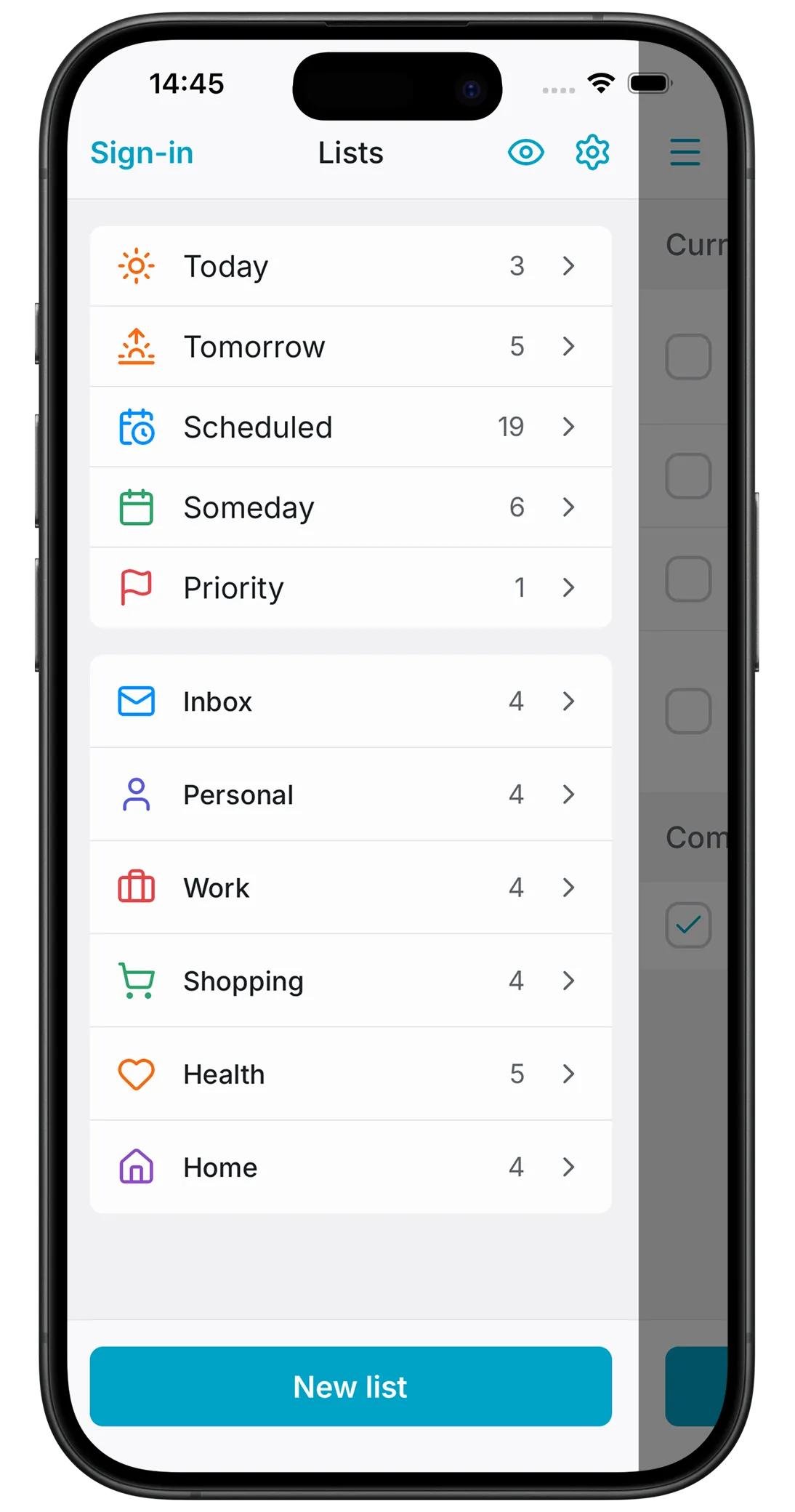 Task Manager app screen