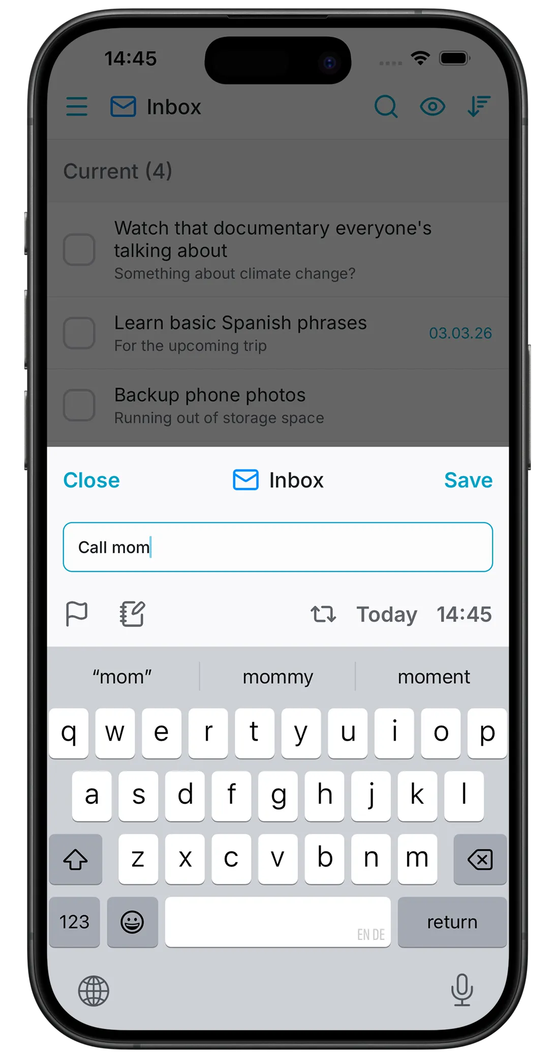 Task Manager app screen